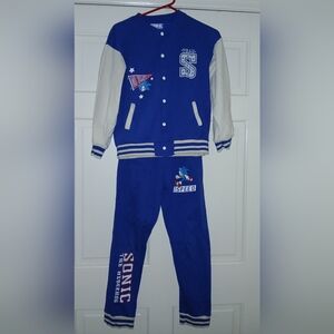 Sonic the Hedgehog Varsity Letter Jacket Two Piece Set With Pants Size 10-12